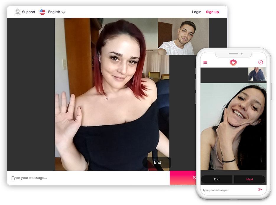 Random video chat interface